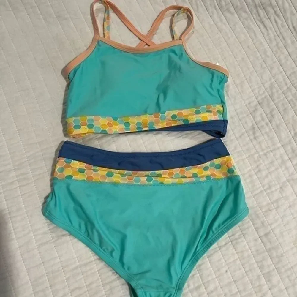Matilda Jane 2 piece swim girls size 10 teal